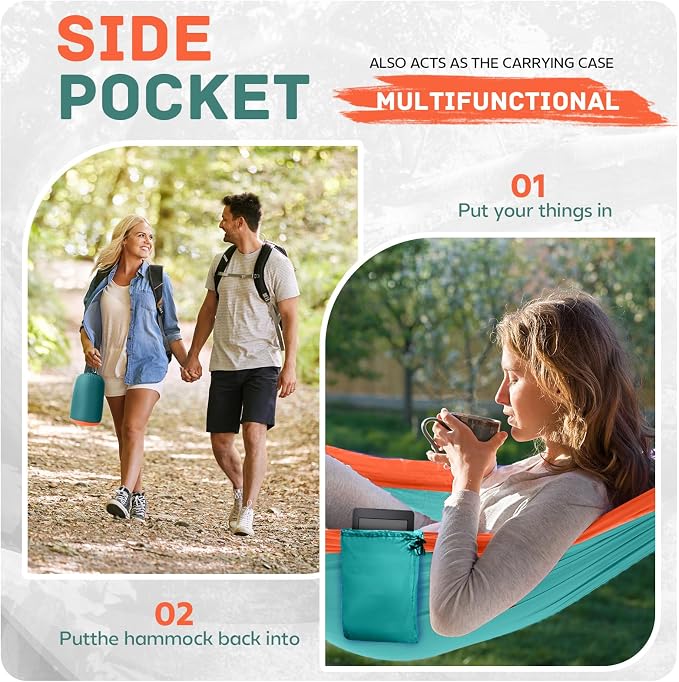 Camping Hammock Lightweight, Portable Hammocks Parachute Hammock - Image 5