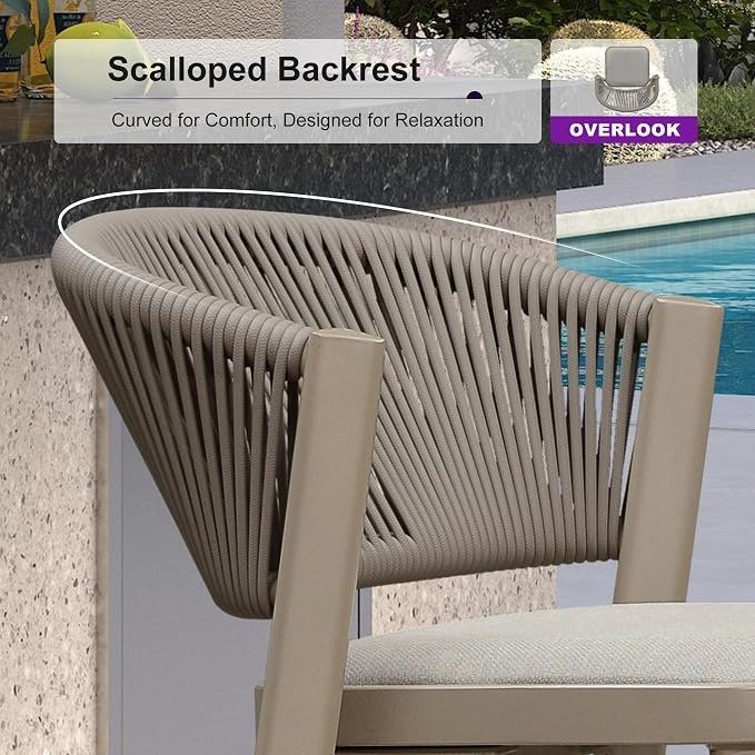 PURPLE LEAF Bar Stool Set of 2 Patio Bar Chairs - Image 8