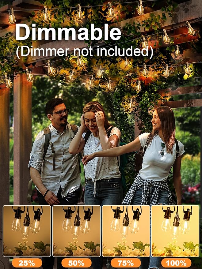 Svater LED Outdoor String Lights 100 FT, Patio Lights - Image 4
