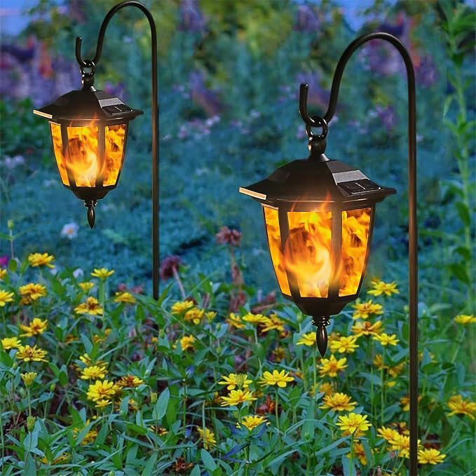 Dynaming 6 Pack Solar Flame Hanging Lights Outdoor, Halloween Solar Flickering - Image 6