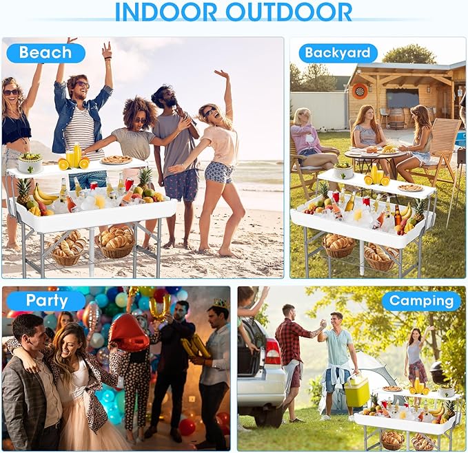 HLPB 4 FT Party Ice Cooler Folding Table - Image 7