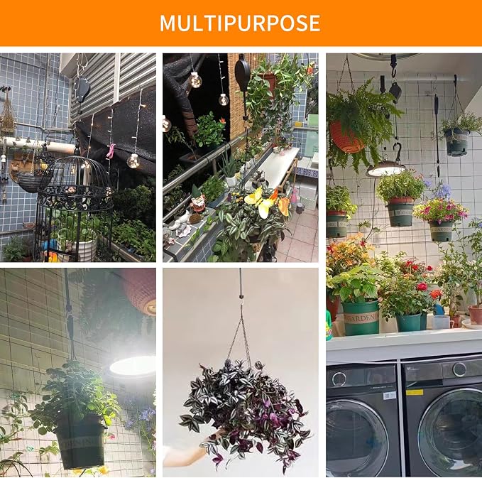 3Pack Retractable Plant Hanger Pulley System - Image 7
