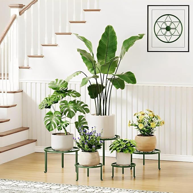 5 Pack Potted Plant Holder for Garden Home 5-Pack Metal Plant Stand Indoor by Unknown
