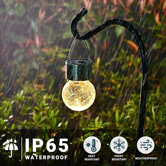 SOLPEX 12 Pack Hanging Solar Lights Outdoor, Solar Outdoor Lights Decorative - Image 4