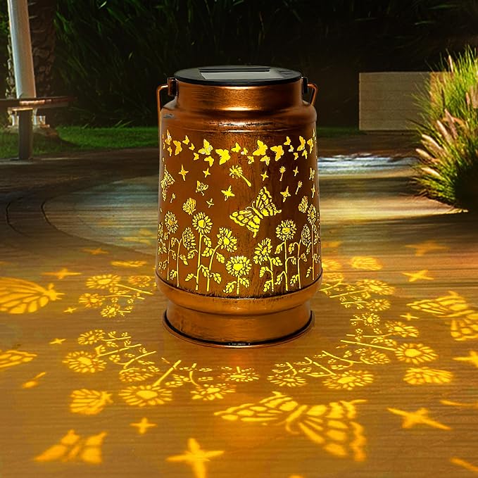 Butterfly Solar Lantern Lights, Outdoor Lanterns Garden Decor, Hanging Solar by ANYTALK