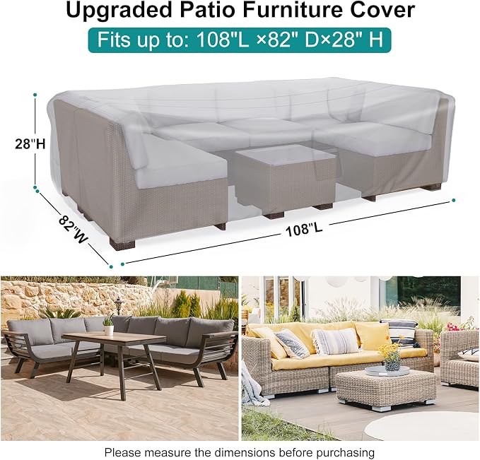 Patio Furniture Set Cover Waterproof, Heavy Duty Funiture Covers - Image 2
