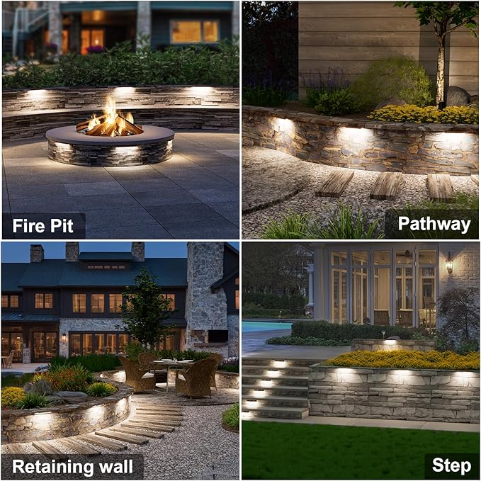 VOLISUN 24 Pack 7 Inch Retaining Wall Lights, Waterproof LED Hardscape Lighting - Image 5