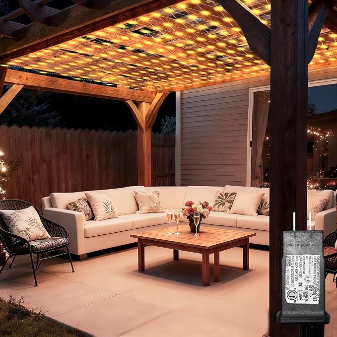 Lovelite 10ft x 10ft Net Lights, 280LED Gazebo Lights Outdoor 8 Modes Timer by Lovelite