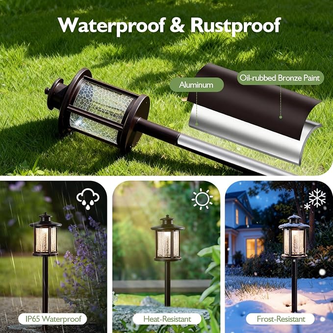 LITFIT Low Voltage Landscape Lighting, 12V 3.4W 155LM 3000K Outdoor Path Lights - Image 6