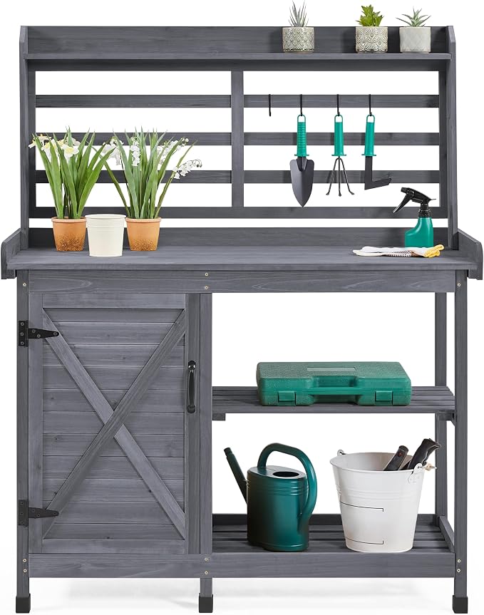 Yaheetech Outdoor Potting Bench, Large Horticulture Work Table Workstation by Yaheetech