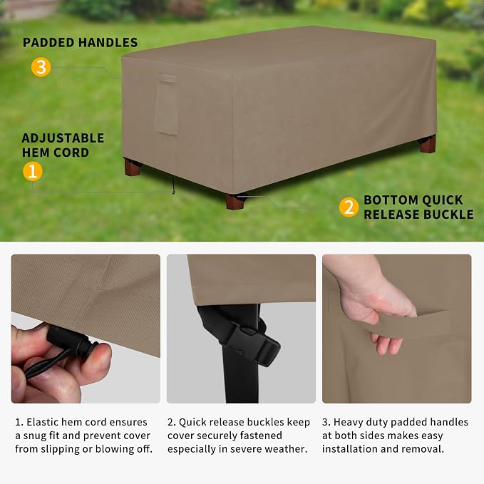 Easy-Going 600D Heavy Duty Rectangular Table Cover UV Resistant and Waterproof - Image 4