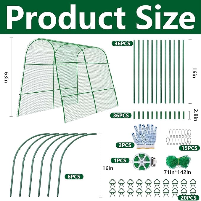 codree Cucumber Trellis for Raised Bed, 63 x 63 Inch U-Shape Garden Trellis for - Image 2