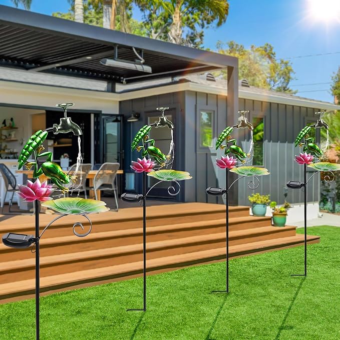 Bshine Frog Solar Outdoor Garden Lights, Waterproof Metal Solar Garden Stakes - Image 7
