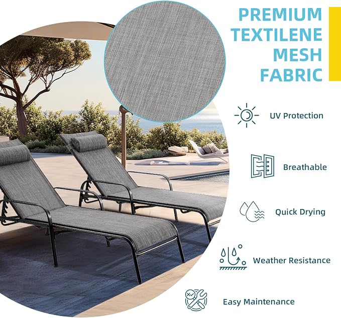EROMMY Patio Chaise Lounge - Image 4