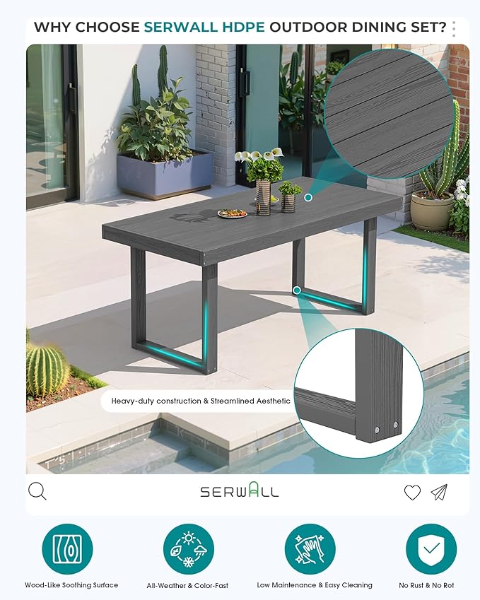 SERWALL HDPE Outdoor Dining Set - Image 3