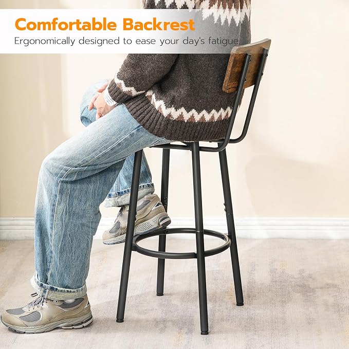 HOOBRO Bar Stools, 25.2" Bar Chairs - Image 5