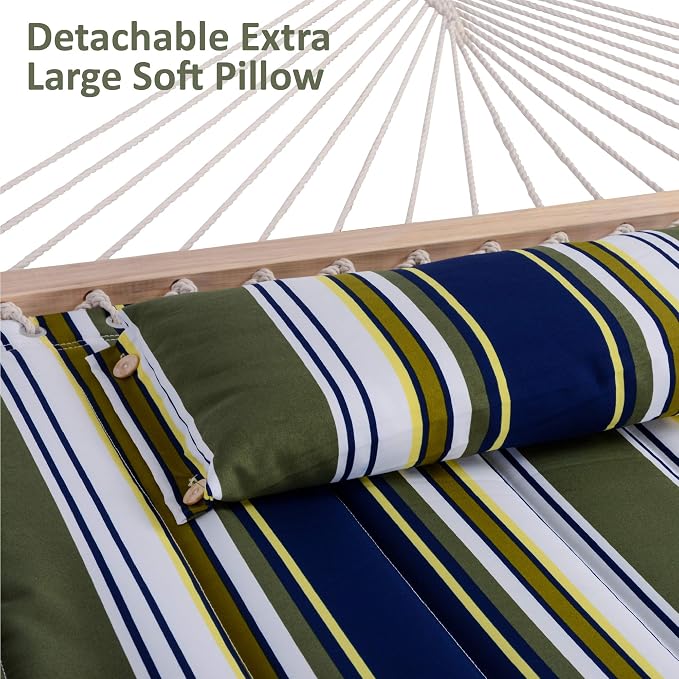 SUNCREAT Double Hammock, Extra Large Quilted Fabric Swing - Image 5