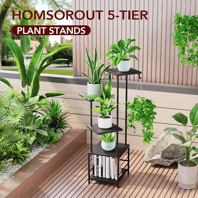 Plant Stand Indoor with Grow Light, 5-Tiered Tall Plant Stand Indoor, Metal - Image 8