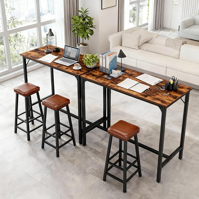 Karl home 43”Bar Table, Rectangular High Top Counter Height Bar Table - Image 8