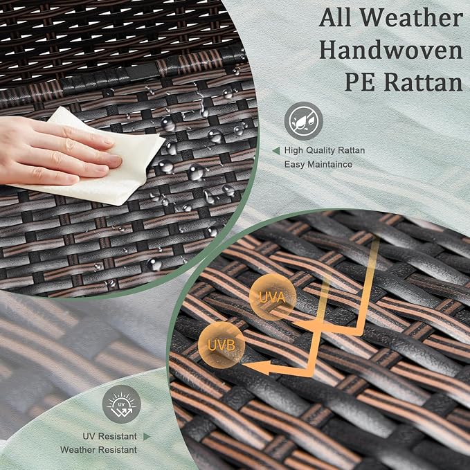 Outvita Outdoor Side Table, Rattan Coffee Table - Image 6