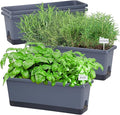 Window Box Planter 4 Packs, 17 Inches Rectangle Flower Pots by Oliz