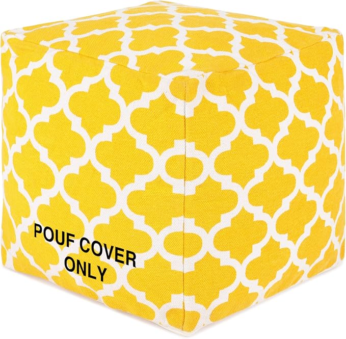 REDEARTH · UNSTUFFED Pouf Ottoman Cover Textured Storage Cube Boho Bean Bag by REDEARTH