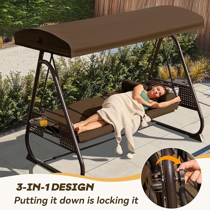 3 in 1 Outdoor Porch Swing - Image 3