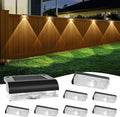 Solar Fence Lights Outdoor, 8 Pack Fence Light Solar Powered Wall Lighting by Agotd