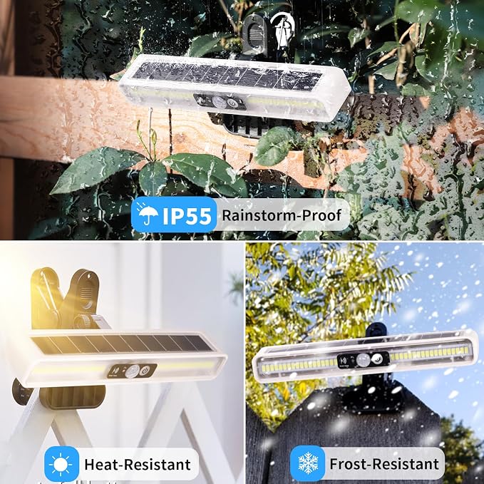 Clip On Solar Motion Lights Outdoor Waterproof, 2 Pack Motion Sensor Outdoor - Image 7