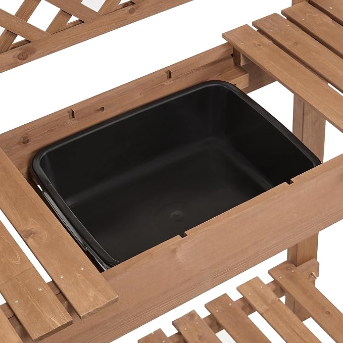 Yaheetech Potting Bench Table Outdoor Garden Horticulture Wooden Workstation - Image 7