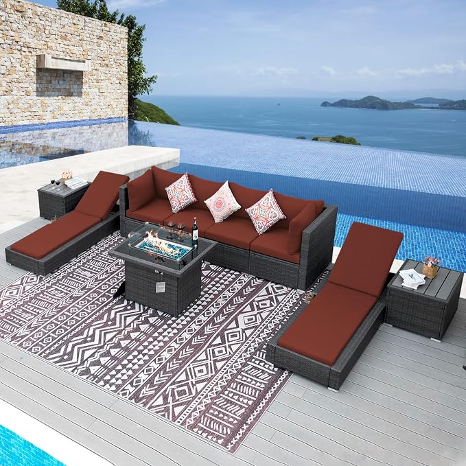NICESOUL 9 Piece Outdoor Patio Furniture Set by NICESOUL