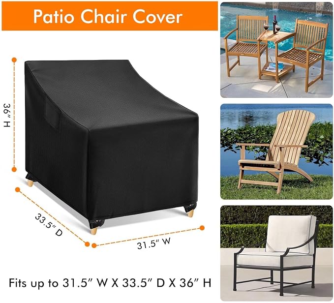 WLEAFJ Patio Swivel Chair Covers Waterproof, Heavy Duty Patio Lounge Deep Seat - Image 2