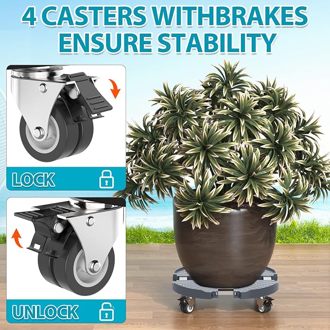 VANCASTLE Plant Caddy Plant Stand - Image 3