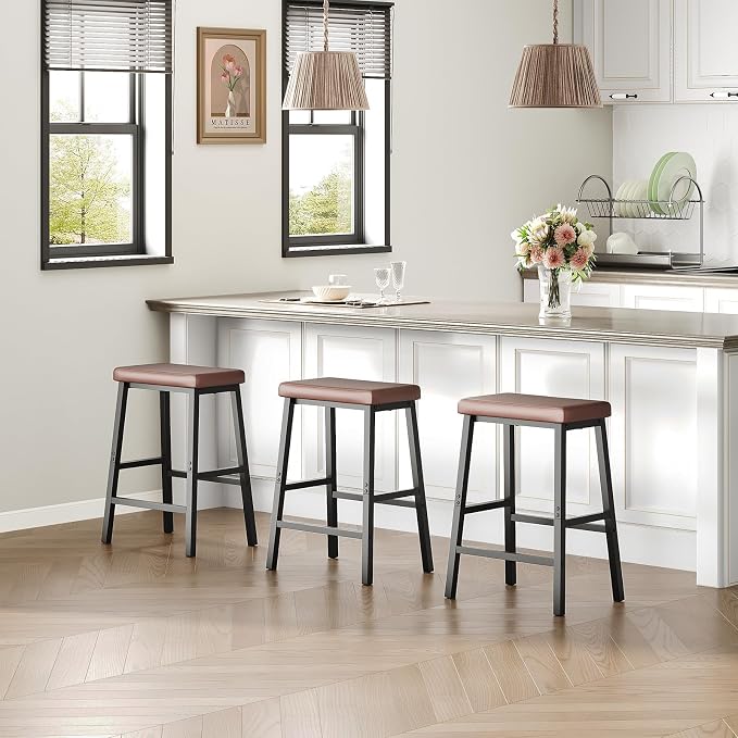 HOOBRO Bar Stools, Counter Height Bar Stools, 24 Inch Barstools - Image 7