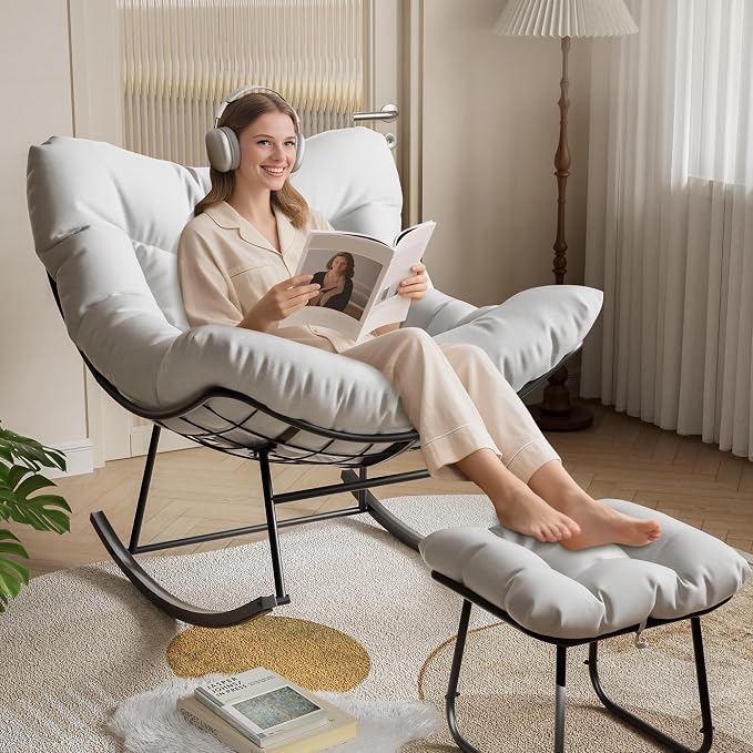 GarveeLife Outdoor Oversized Papasan Rocking Chair - Image 2