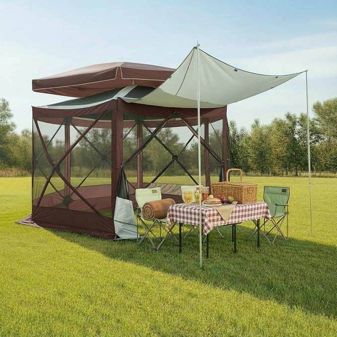 COBIZI 12x12 FT Pop Up Canopy Extendable Tent, Gazebos On Clearance, Screened by COBIZI