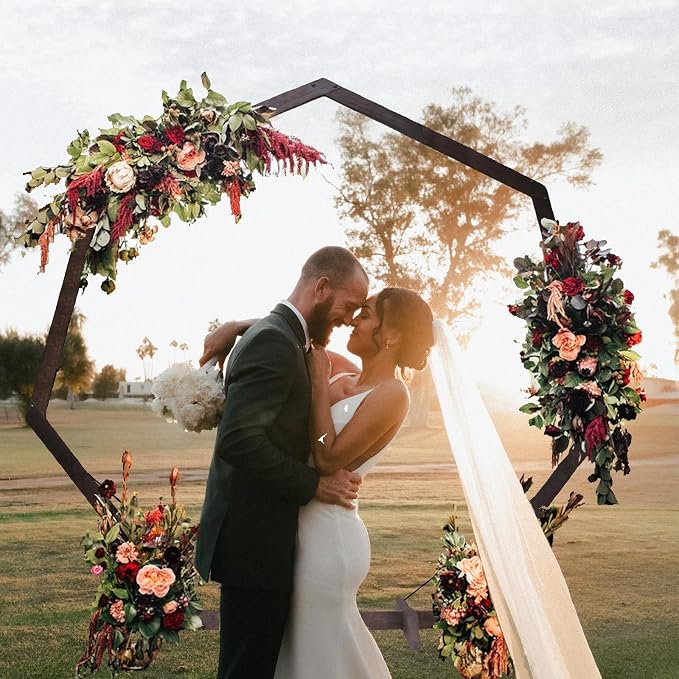 7FT Wedding Arch, Heptagonal Wood Arch - Image 4