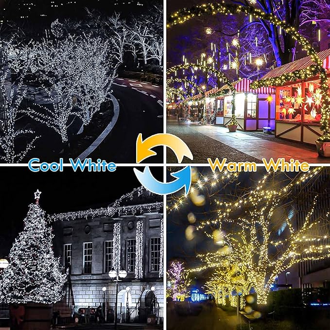 Warm White ⇋ Cool White 66Ft 200LED Christmas Fairy Lights Plug in - Image 2