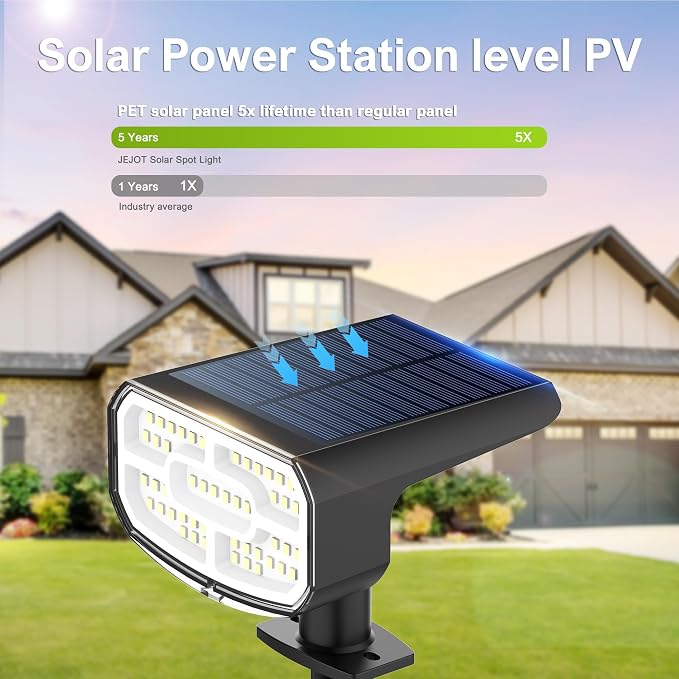 DAMINY Color Changing Solar Spot Lights 9 Lighting Modes, Outdoor Waterproof - Image 4
