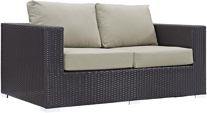 Modway Convene Wicker Rattan Outdoor Patio Loveseat by Modway