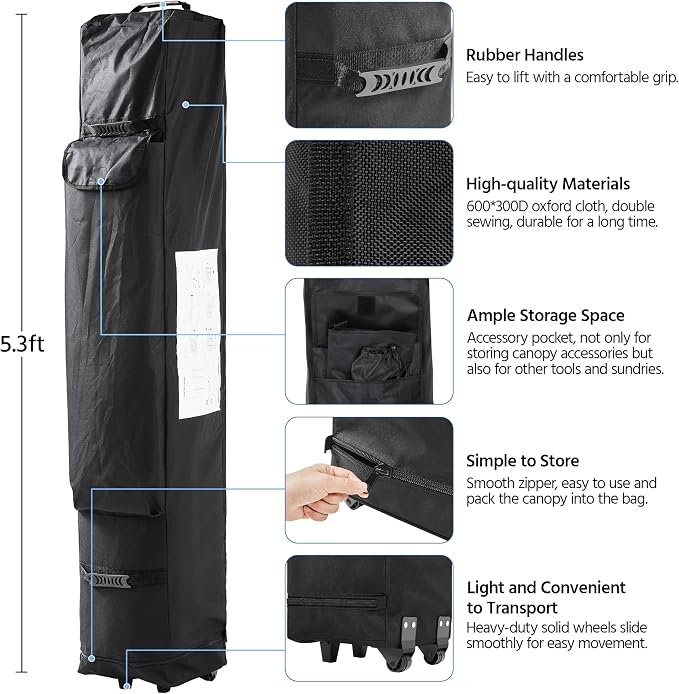 Yaheetech Canopy Tent, Commercial Instant Heavy Duty Canopy, 500D Waterproof - Image 8
