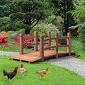 HAPPYGRILL Wooden Garden Bridge, Stained Finish Decorative Pond Bridge by HAPPYGRILL