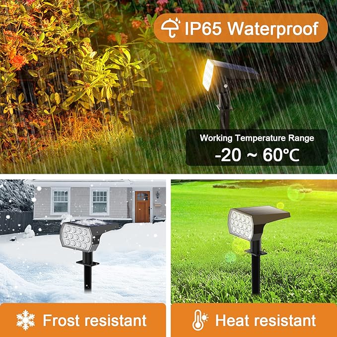 Solar Spot Lights Outdoor Color Changing, Christmas IP65 Waterproof Landscape - Image 6