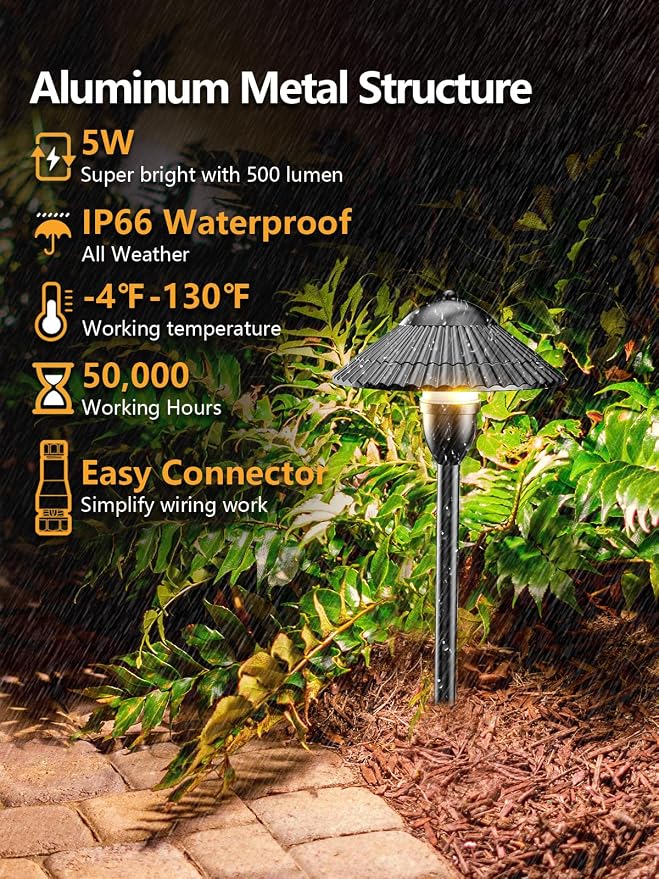 ZUCKEO LED Landscape Lighting Low Voltage Pathway Lights 12V 24V Landscape - Image 2