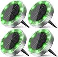 Peasur Mini Solar Ground Lights Outdoor, 4 Pack Flat Solar Powered Disc Lights by Peasur