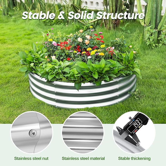 Land Guard Galvanized Raised Garden Bed Kit, Galvanized Planter Raised Garden - Image 5