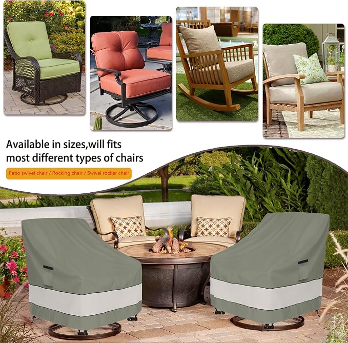Patio Chair Covers Waterproof Patio Furniture Covers, 33W x 37D x 38 H Inches - Image 5