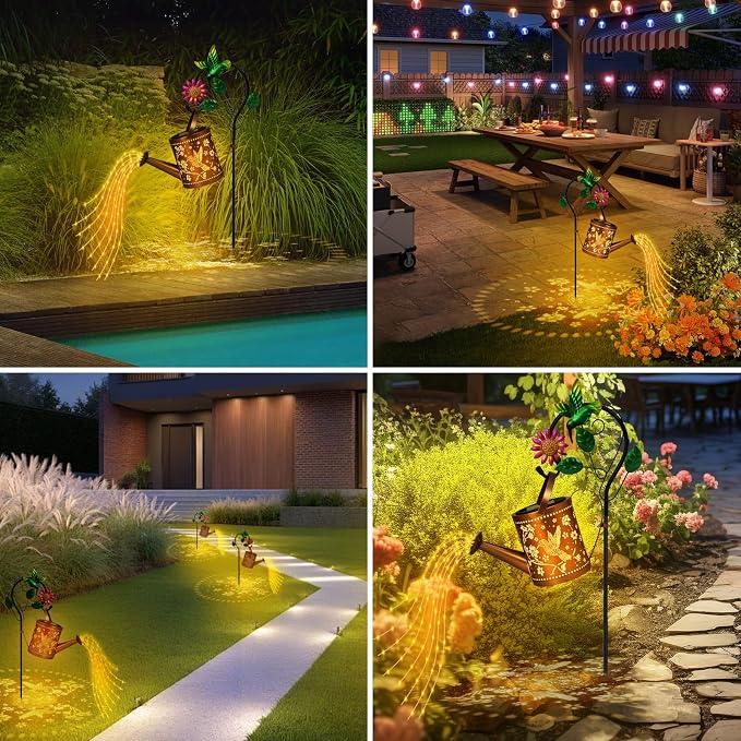 Hummingbird Outdoor Hanging Solar Lantern Waterproof Metal Openwork Hummingbird - Image 6