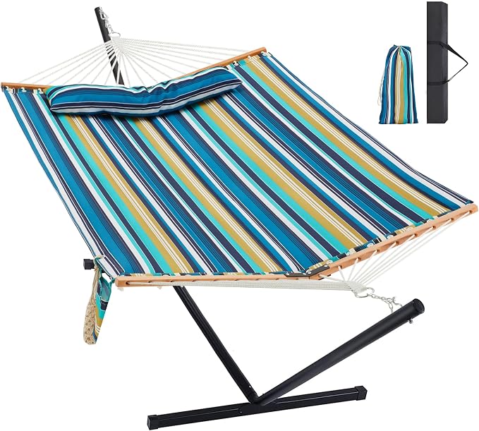 Two Person Hammock with Stand for Outside Heavy Duty, Outdoor Patio Hammock by HomgavaLiveWhatYouLove