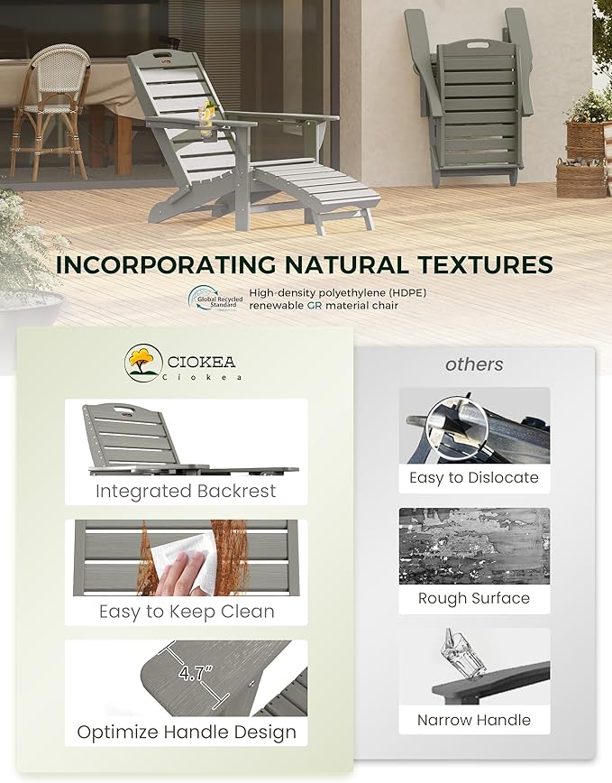 Ciokea Folding Adirondack Chair Set of 6 - Image 6
